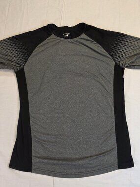 Men's Athletic Performance Short Sleeve T Shirt Liberty Pro Black Gray Large